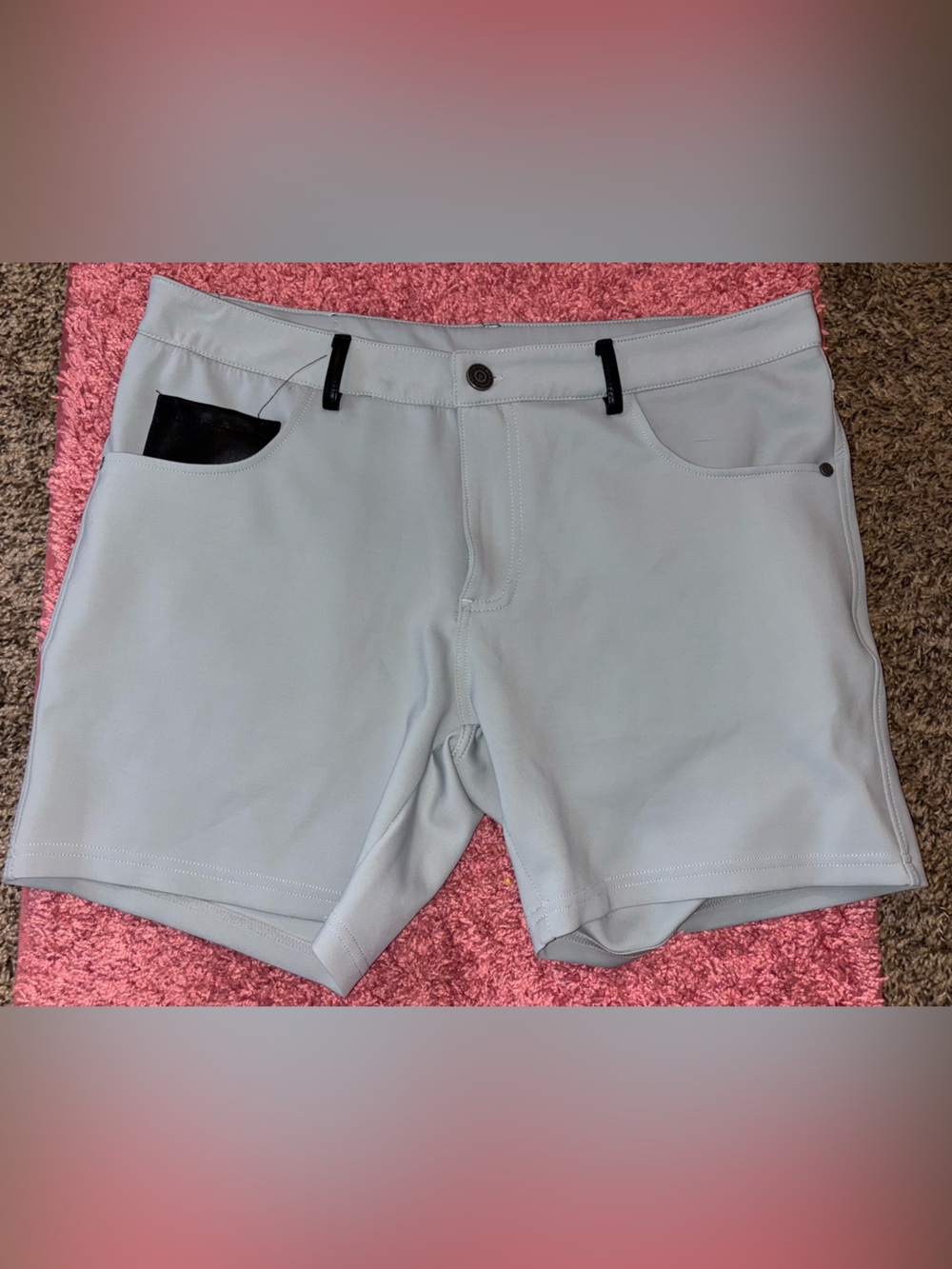 High-Waist Women's Stretch Shorts in Light Gray